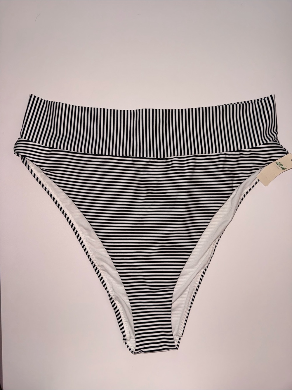 Aerie Striped High Cut Cheeky Bikini Bottom